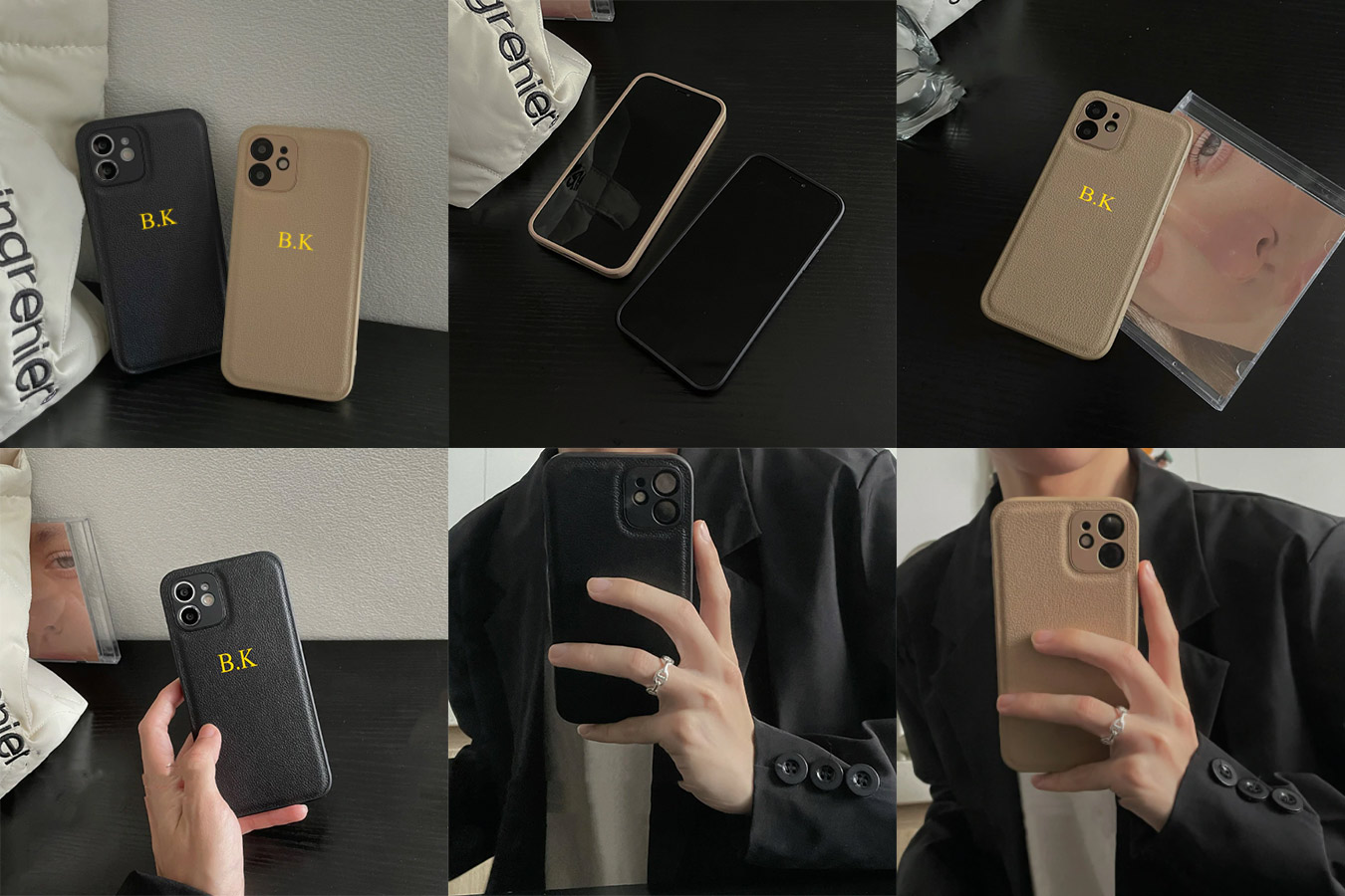 Кожаный чехол с именными буквами для Iphone Pro Max