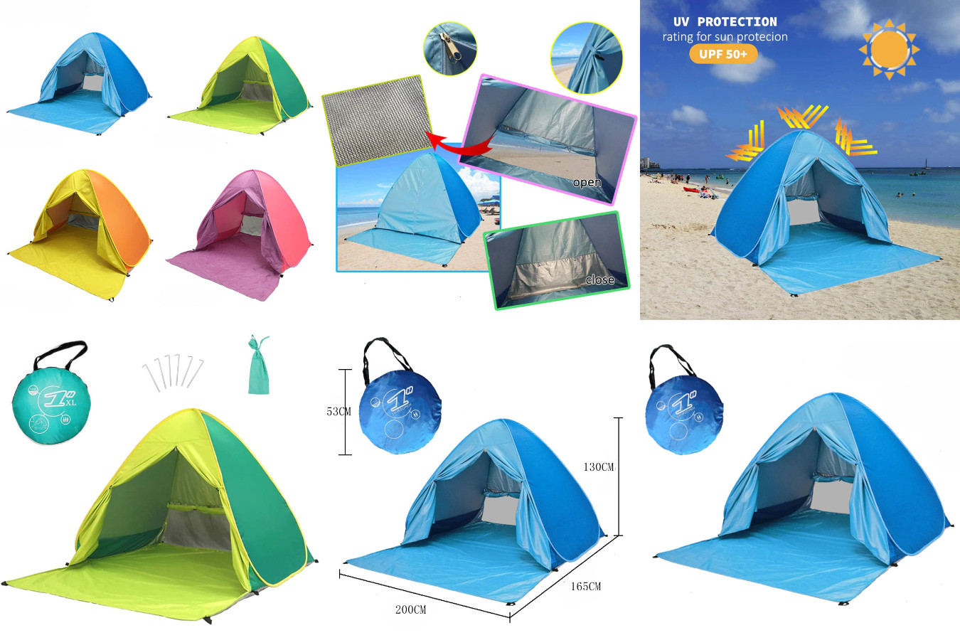 Самооткрывающаяся пляжная палатка